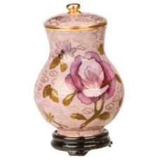 Dusty Rose Cloisonne Keepsake Miniature Urn