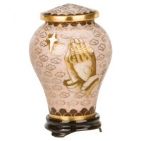 Praying Hands Cloisonne Miniature Urn