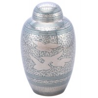 Brass Going Home Blue Adult Cremation Urn for Holding Ashes Brass Going Home Blue Adult Cremation Urn for Holding Ashes