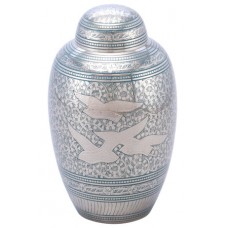 Brass Going Home Blue Adult Cremation Urn for Holding Ashes