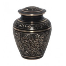 Etched Ebony Medium Sized Urn