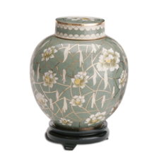 Pear Blossom Companion Cloisonne Urn for Holding Cremains