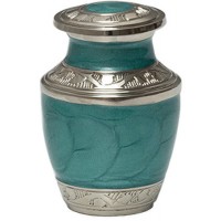 Mother of Pearl Aqua Miniature Urn