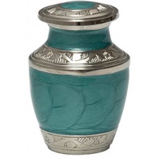 Mother of Pearl Aqua Miniature Urn
