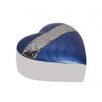 Mother of Pearl Blue Heart Keepsake Cremation Urn