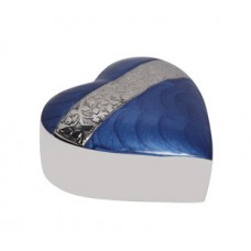 Mother of Pearl Blue Heart Keepsake Cremation Urn