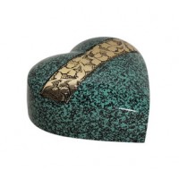 Green Patina Heart Keepsake Cremation Urn