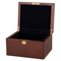 Arlington Memorial Wooden Hinged Box Cremation Urn for Holding Ashes Remembrance Chest