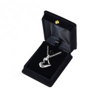 Silver Crystal Heart Cremation Urn Pendant Jewelry