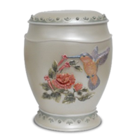 Humming Bird Cloisonne Resin Adult Cremation Urn for Holding Ashes