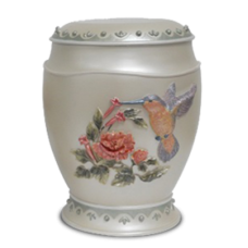 Humming Bird Cloisonne Resin Adult Cremation Urn for Holding Ashes