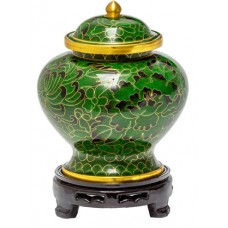 Forest Green Medium Cloisonne Urn for Holding Cremains