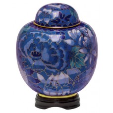 Azure Blue Medium Cloisonne Urn for Holding Cremains