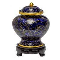 Royal Blue Medium Cloisonne Urn for Holding Cremains