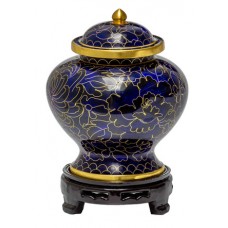 Royal Blue Medium Cloisonne Urn for Holding Cremains
