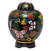 Butterfly Medium Cloisonne Urn for Holding Cremains