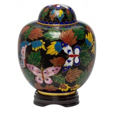 Butterfly Medium Cloisonne Urn for Holding Cremains