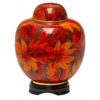 Fall Leaf Medium Cloisonne Urn for Holding Cremains
