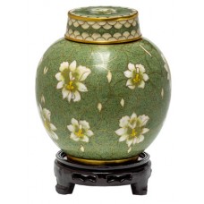 Pear Blossom Medium Cloisonne Urn for Holding Cremains