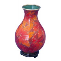 Fall Leaf Cloisonne Urn for Holding Cremains Bud Vase