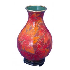 Fall Leaf Cloisonne Urn for Holding Cremains Bud Vase
