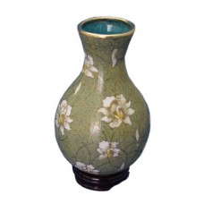 Pear Blossom Cloisonne Urn for Holding Cremains Bud Vase