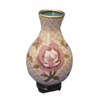 Dusty Rose Cloisonne Urn for Holding Cremains Bud Vase