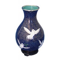 Dove Cloisonne Urn for Holding Cremains Bud Vase