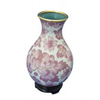 Pink Floral Cloisonne Urn for Holding Cremains Bud Vase