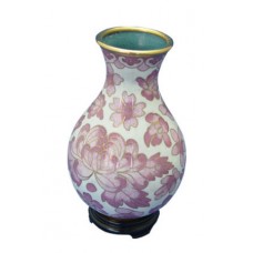 Pink Floral Cloisonne Urn for Holding Cremains Bud Vase