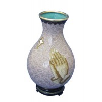 Praying Hands Cloisonne Urn for Holding Cremains Bud Vase