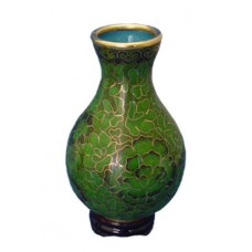 Forest Green Cloisonne Urn for Holding Cremains Bud Vase