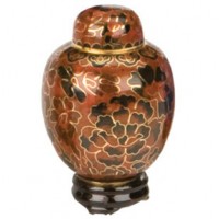 Amber Miniature Cloisonne Urn for Holding Cremains