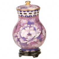 Purple Miniature Cloisonne Urn for Holding Cremains