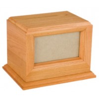 Picture Forest Oak Wooden Cremation Urn for Holding Ashes