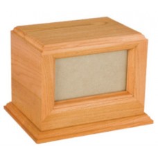 Picture Forest Oak Wooden Cremation Urn for Holding Ashes