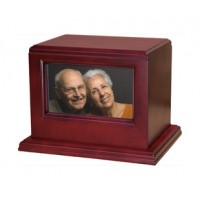 Picture Forest Cherry Wooden Cremation Urn for Holding Ashes