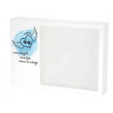 Shadowbox Pet Urn Angel Wings Blue