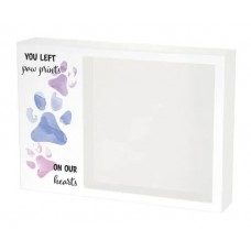 Shadowbox Pet Urn Paw Prints Purple