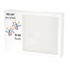 Shadowbox Pet Urn Paw Prints Rainbow