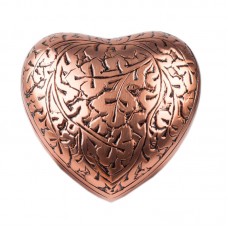 Copper Oak Cremation Urn Keepsake Heart