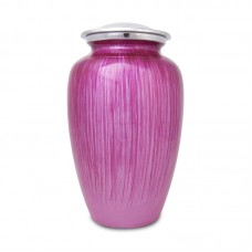 Large Enamel Finished Metal Alloy Cremation Urn - Pink