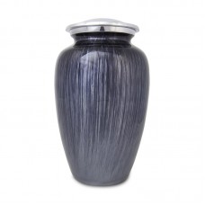 Large Enamel Finished Metal Alloy Cremation Urn - Dark Blue