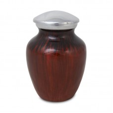 Small Enamel Finished Metal Alloy Cremation Urn - Red and Black - 25 cubic inches