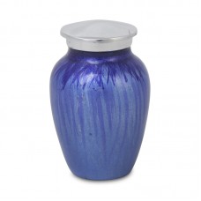 Enamel Finished Metal Alloy Cremation Keepsake Urn - Light Blue