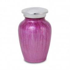 Enamel Finished Metal Alloy Cremation Keepsake Urn - Pink