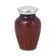 Enamel Finished Metal Alloy Cremation Keepsake Urn - Red and Black