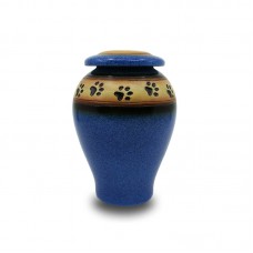 Loving Paws Blue Ceramic Cremation Urn - 40 cubic inch capacity