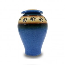 Loving Paws Blue Ceramic Cremation Urn - 80 cubic inch capacity