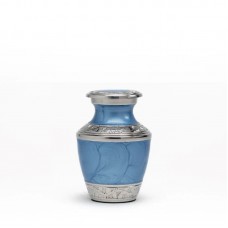 Enamel Blue Ripple Cremation Urn - Keepsake
